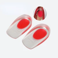 1pair soft silicone gel insoles for heel spurs pain foot cushion foot massager care half heel insole pad height increase