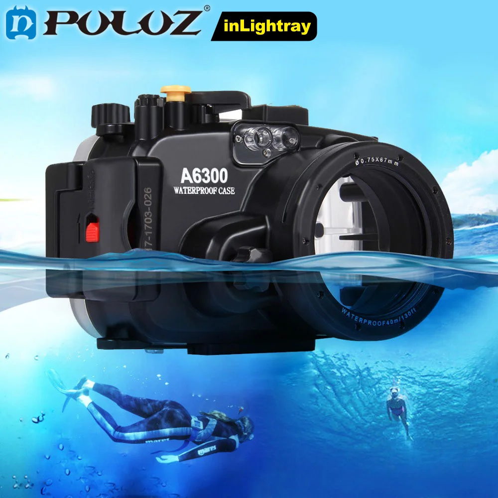 

Чехол PULUZ для подводного плавания и дайвинга глубиной 40 м, 1560 дюйма, футов, водонепроницаемый чехол для камеры, чехол для A6300