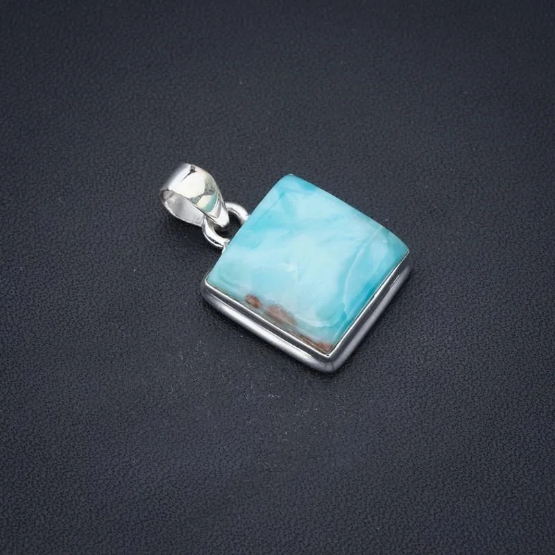 

StarGems Larimar Handmade 925 Sterling Silver Pendant 1" F3455
