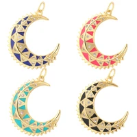 enamel moon bohemian charms for jewelry makings supplies cute gold diy pendant necklace earrings bracelet keychain accessories