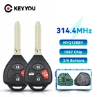 KEYYOU 3 кнопочный смарт-телефон 314,4 МГц HYQ12BBY ID67 чип для Toyota RAV4HiluxCamry автомобильный пульт дистанционного управления
