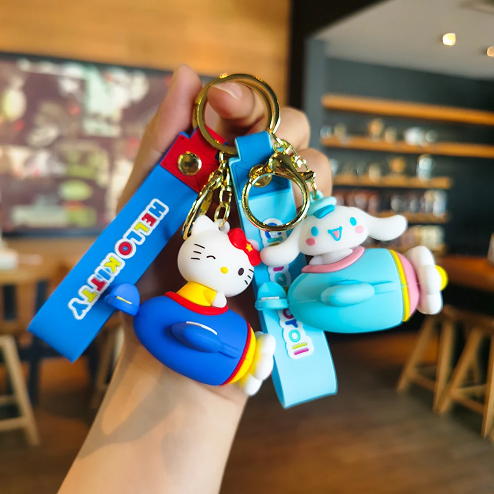 

Sanrio Hello Kitty Cute Doll Keychain Anime Figure Kuromi Cinnamoroll Pendant Car Key Chain Bag Keyring Accessorie Birthday Gift