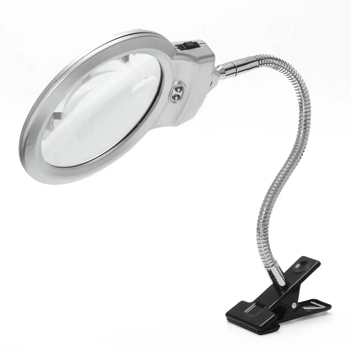 

Illuminated Magnifier Magnifying Clip On Desktop Glass Reading Loupe Metal Hose LED Lighted Lamp Top Desk Magnifier With Clamp