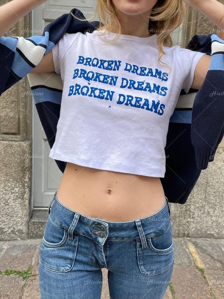 Летняя Милая уличная одежда в стиле гранж 1920-х Харадзюку готические футболки с