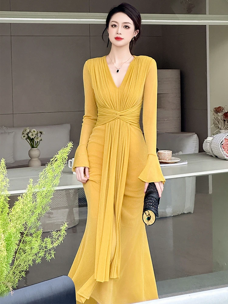 Женское платье для выпускного знаменитости элегантное эластичное блестящее