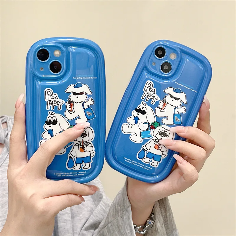

Cute Soap Sunglasses Dog Phone Case Cover for IPhone 11 12 13 14 Pro X XR XS Max Shockproof Case for IPhone 14 Pro Max Cases