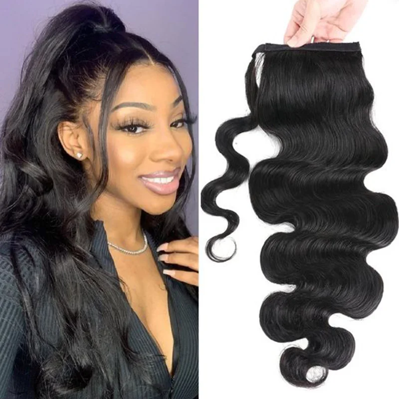 Объемная волна хвост человеческие волосы бразильские волшебная паста заколки-в