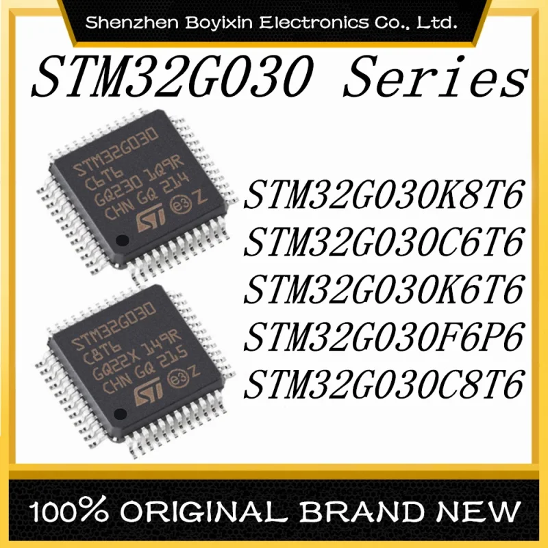 STM32G030C8T6 STM32G030F6P6 STM32G030K6T6 STM32G030C6T6 STM32G030K8T6 ARM Cortex-M0 64 МГц флэш-память: 64K @ x8bit RAM: 8KB MCU