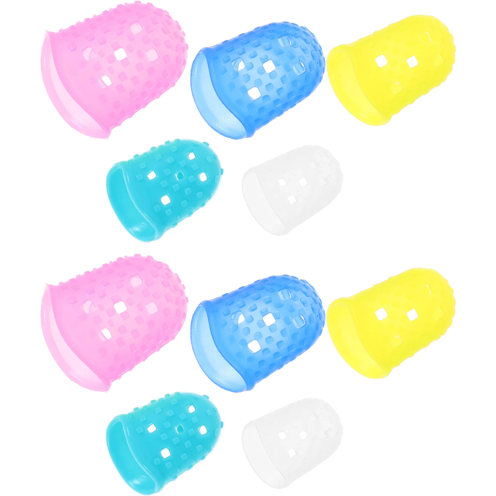 

10 Pcs Silicone Finger Tips Covers Playing Guitar Hat Protectors Fingertip Fingers Guard Caps Piano