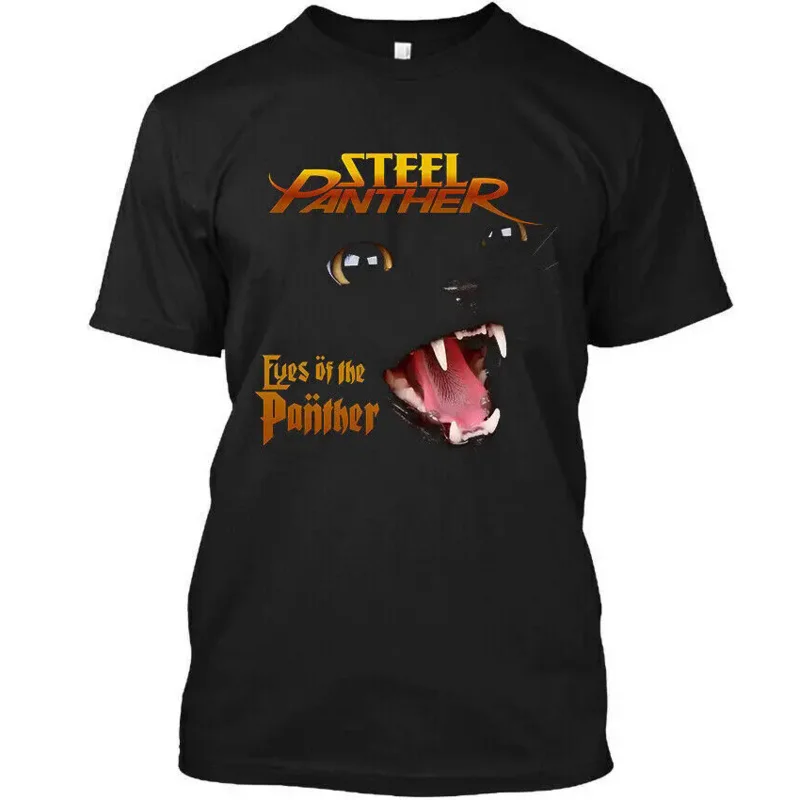 Ограниченная Новинка! Стальная футболка Panther Eyes с длинным рукавом короткий