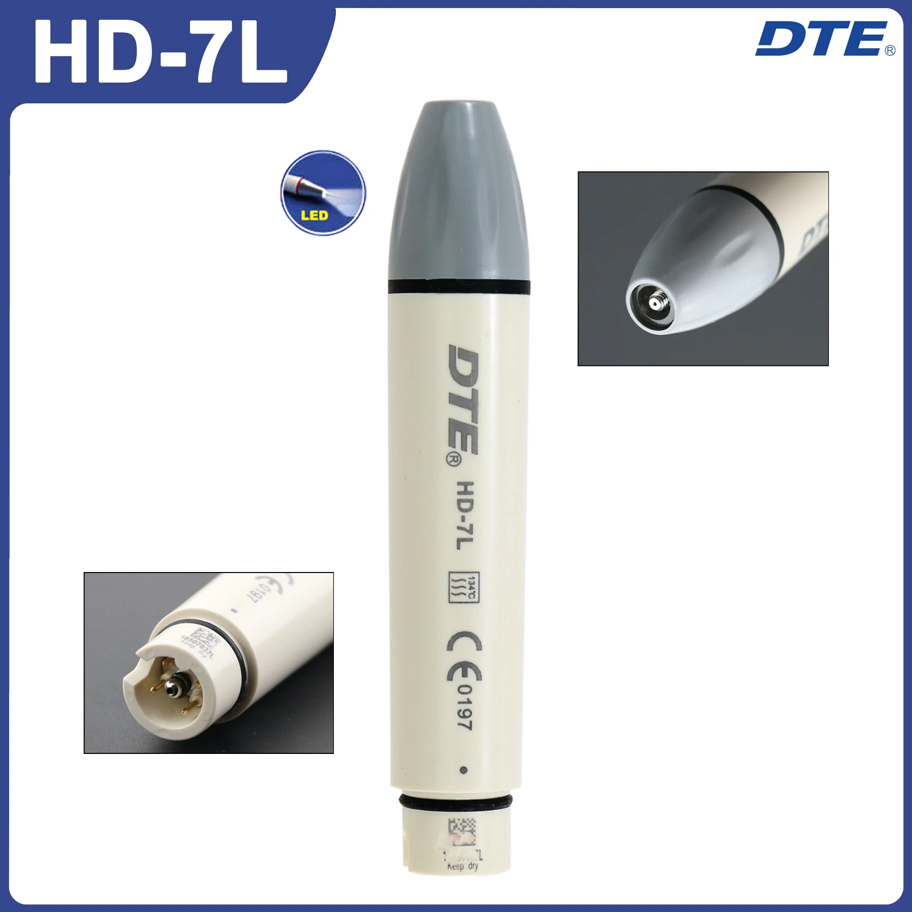 Фото Стоматологический ультразвуковой скалер Woodpecker DTE DTE V2-LED Ручка скалера HD-7L подходит для NSK SATELEC ACTEON №4