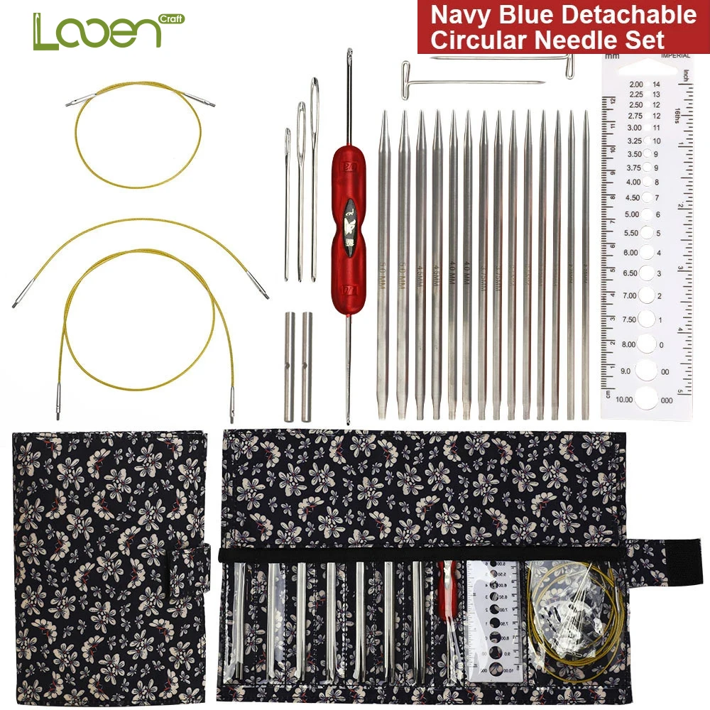 Looen Stainless Steel Home Sewing Tool Set, Crochet Loop Needle Set, Knitting Tools, Knitting Gauges For Knitting Sewing Tools