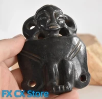 culture archaize black iron meteorite hongshan people small statue