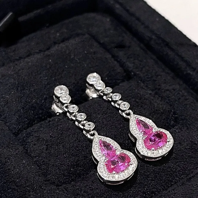 Новые винтажные серьги с тыквой и рубином в дворцовом стиле легкие роскошные