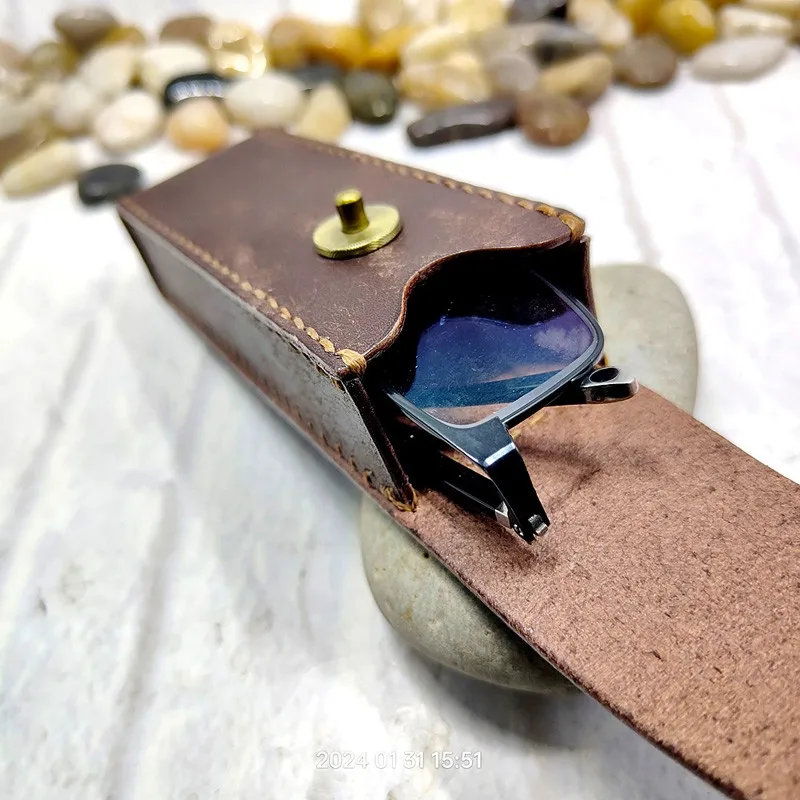 Кожаная кобура Blongk для очков поясной кошелек из воловьей кожи держатель ручной