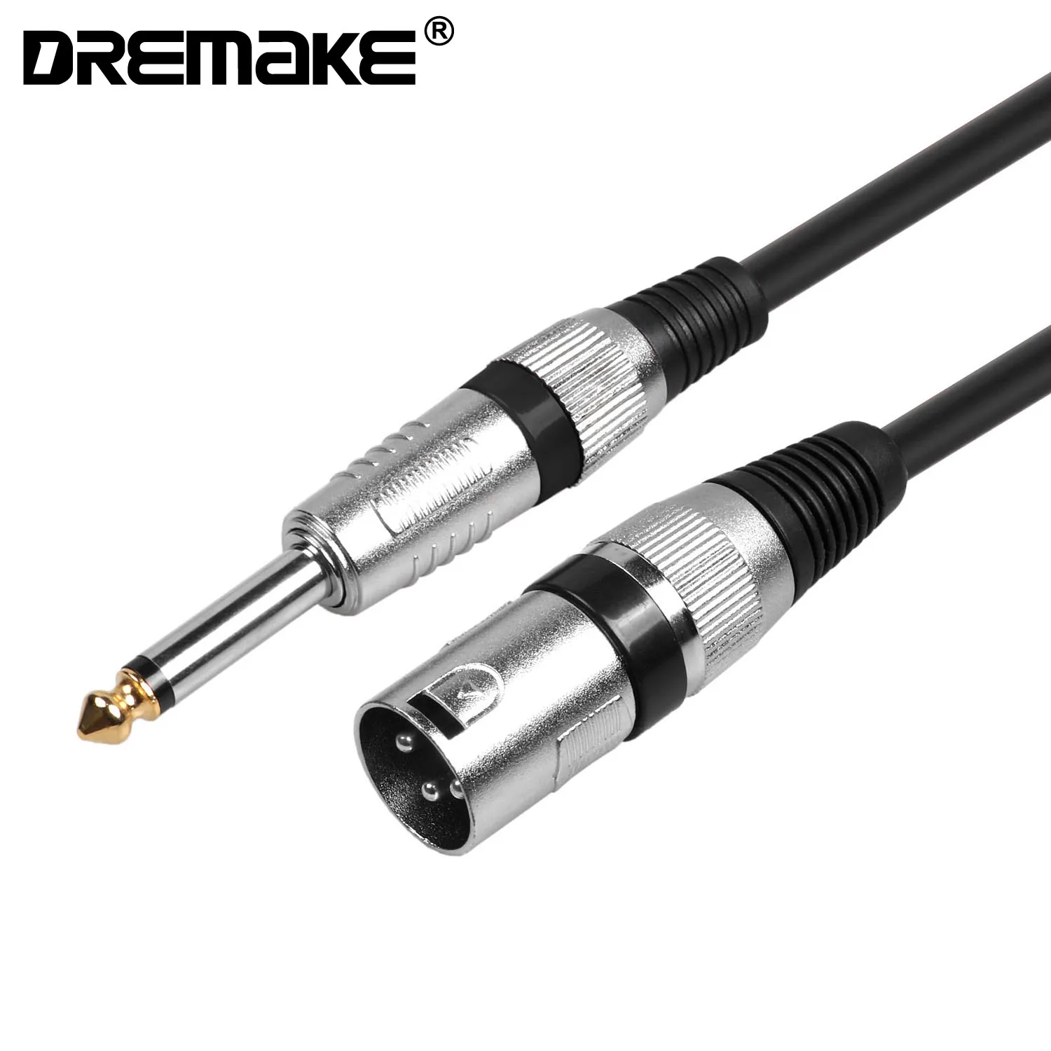 Аудиокабель DREMAKE, штекер 6,35 мм 6,5 мм на штекер XLR 6,3 мм 1/4 дюйма на XLR, для динамика, гитары, усилителя