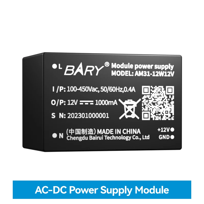 

AC-DC понижающий преобразователь питания, модуль AM31-12W12V, защита от короткого замыкания, выход 12 В, 450 мА, входное напряжение 85 ~ в