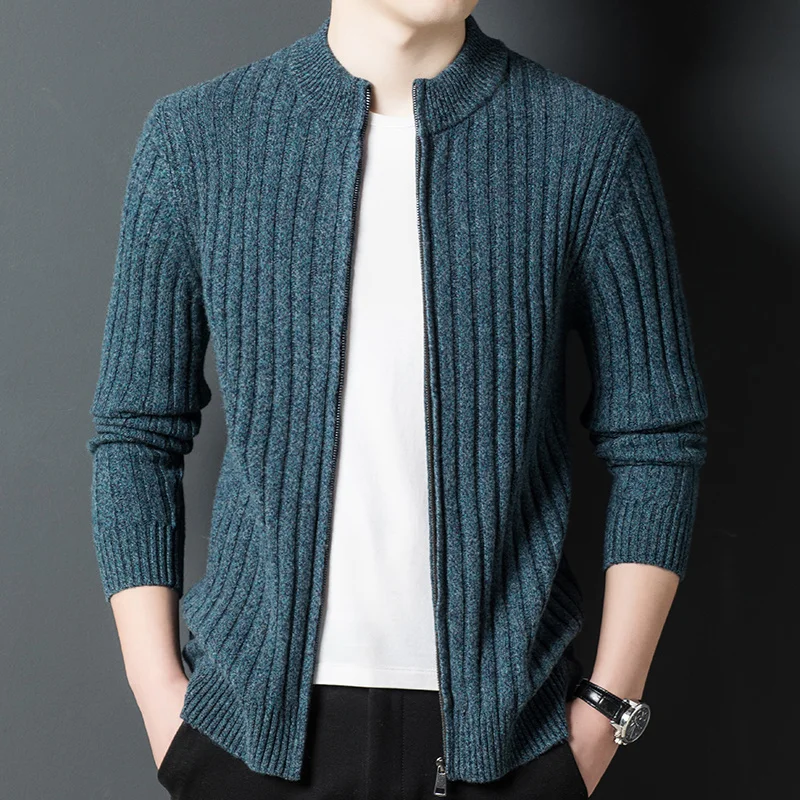 men's autumn and Upscale winter long-sleeved sweaters men's new casual soft knitted sweaters men's cardigans.