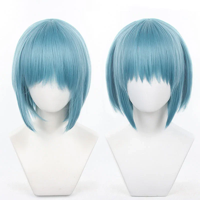 Puella Magi Madoka Magica Sayaka Miki Cosplay Wigs 35cm Sky Blue Synthetic Hair
