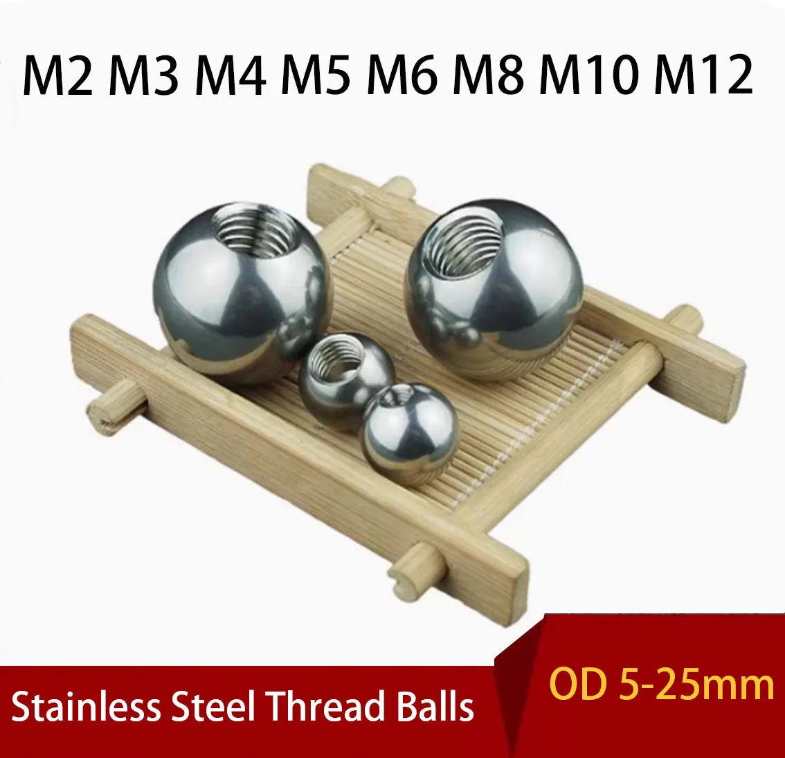 

Шарик с полуотверстием с метрической резьбой, наружный диаметр 5-25 мм, шарики для сверления из нержавеющей стали, бусина с внутренней резьбой для глухих отверстий M2 M3 M4 M5 M6 M8 M10 M12