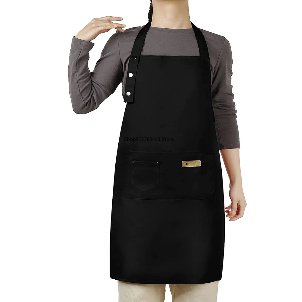 

Apron Kitchen Double Pocket Thickened Stain Resistant Apron Adjustable Apron Use for Baking Cooking Barbecue Apron for Men Woman