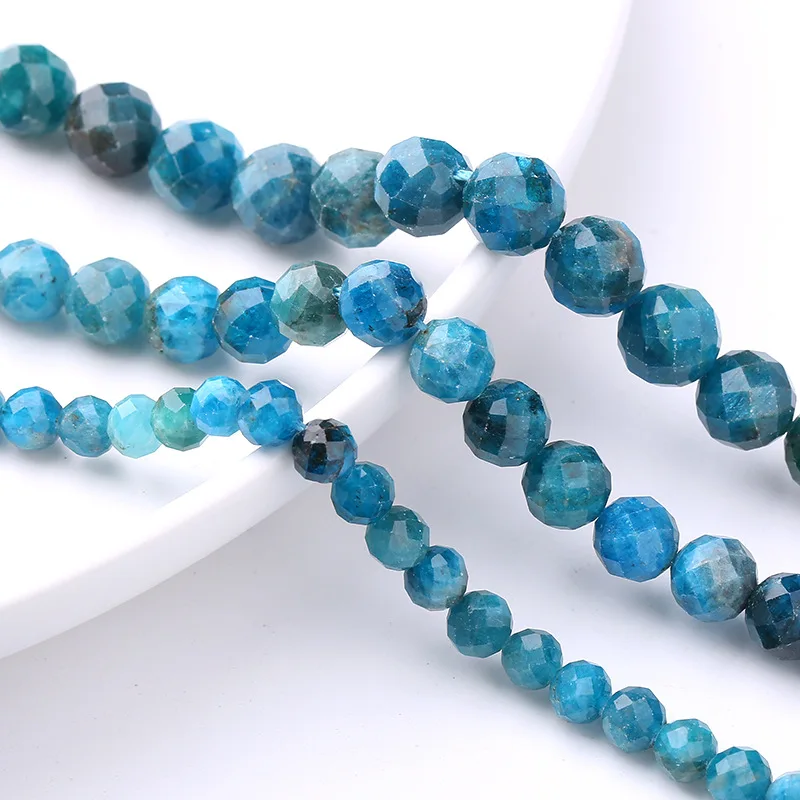 Натуральный апатит свободные бусины полуфабрикаты для браслетов сделай сам