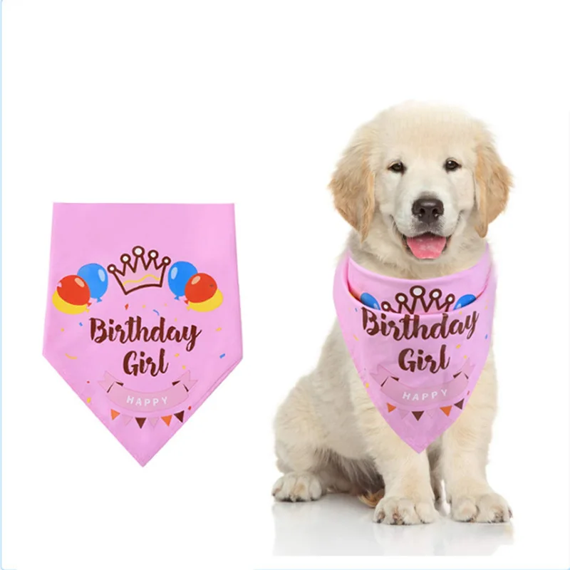 

Summer Pet Cat Dog Birthday Adjustable Scarf Triangle Neck Scarf Party Pattern Towel Pet Supplies