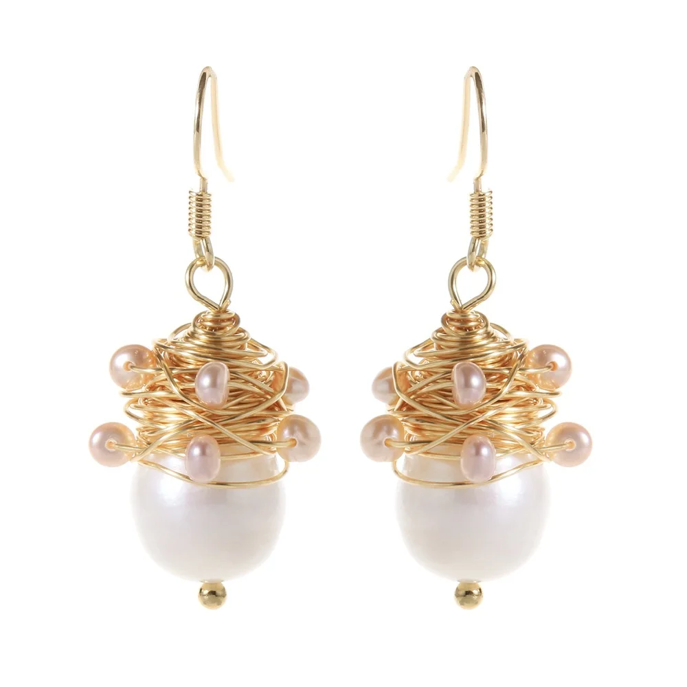 

Trend Creative Natural Pearl Earrings Personality Winding Pearls Dotted with Hundreds of Earrings for Women Free Shipping