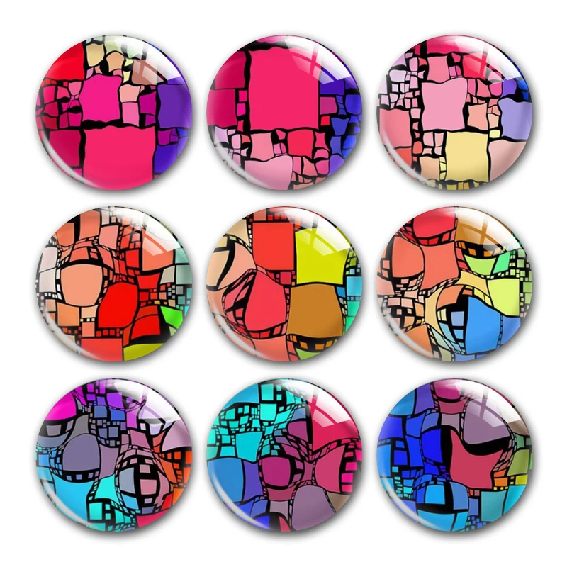 Красный скрученный квадратный геометрический узор Круглый Фото стеклянный