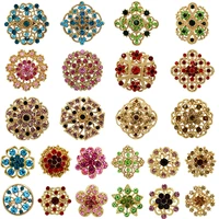 wholesale crystal rhinestones flower brooches for wedding invitation cake decoration diy bouquet kits