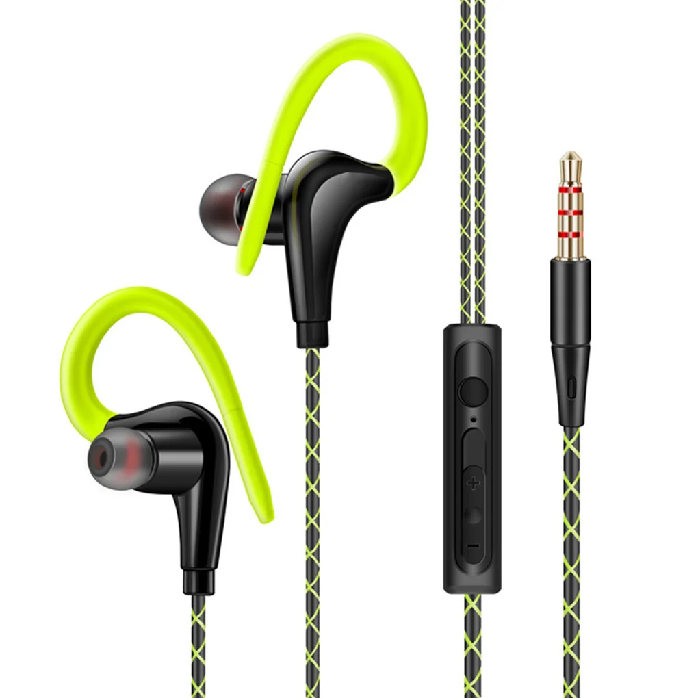 

2022 New Sports Earphone Super Bass Headphones Wired Sweatproof Running Headset With Mic Ear Hook For Xiaomi For Iphone