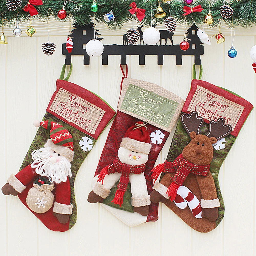 

Новый год 2023 рождественские носки Рождественский подарок фотообои украшения для дома Симпатичные ткани разных стилей