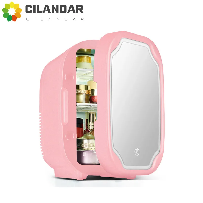 Beauty small refrigerator 8L mirror drink breast milk cosmetics skin care products car home dual-use refrigerator mute
