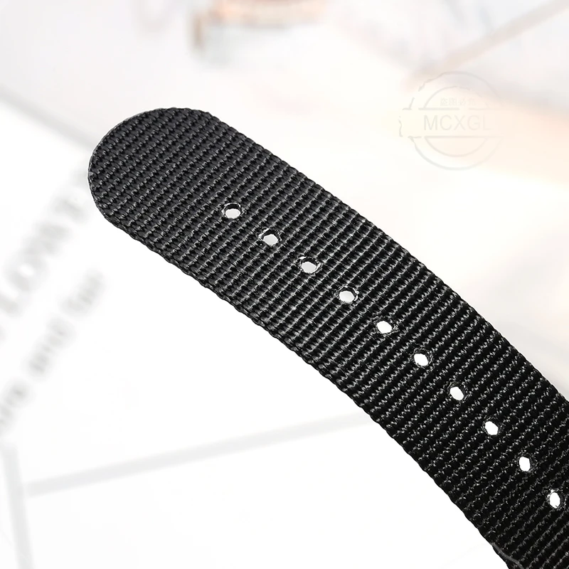 20mm 22mm 24mm Extended Nylon Straps For Men Women Canvas Bracelet Three Section Watch Band Heavy Metal Buckle Accessories