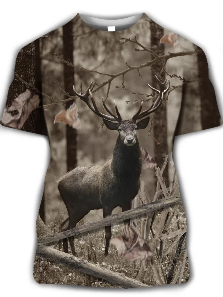

New Camouflage forest OUTER Hunting Animals 3d Print male T shirt Neutral Fashion Summary O'neck. Short Sleeve oversize Great.