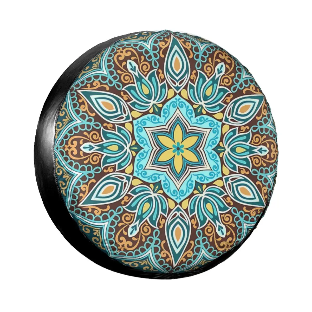 

Boho Bohemian Mandala Turquoise Spare Tire Cover for Jeep Mitsubishi Pajero Floral Car Wheel Protectors 14" 15" 16&quo