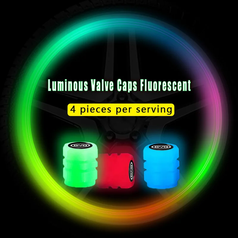 

4Pcs Car Tyre Fluorescent Valve Caps Luminous for Toyota Yaris Hilux Corolla Prius Avensis Emblem Auris Rav4 Avensis Accessories