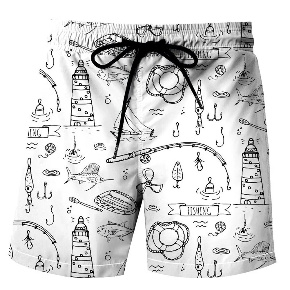 Забавные пляжные шорты с аниме принтом в японском стиле мужские летние цифровым