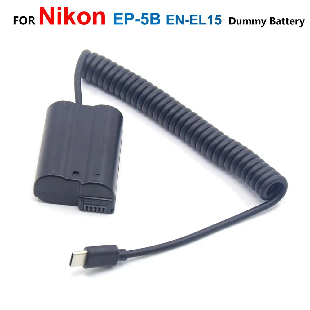 

EP-5B DC Coupler USB-C EN-EL15 EN EL15 Dummy Battery For Nikon 1V1 D7000 D7100 D7200 D500 D610 D750 D800 D800E D810A Z5 Z6 Z7 II