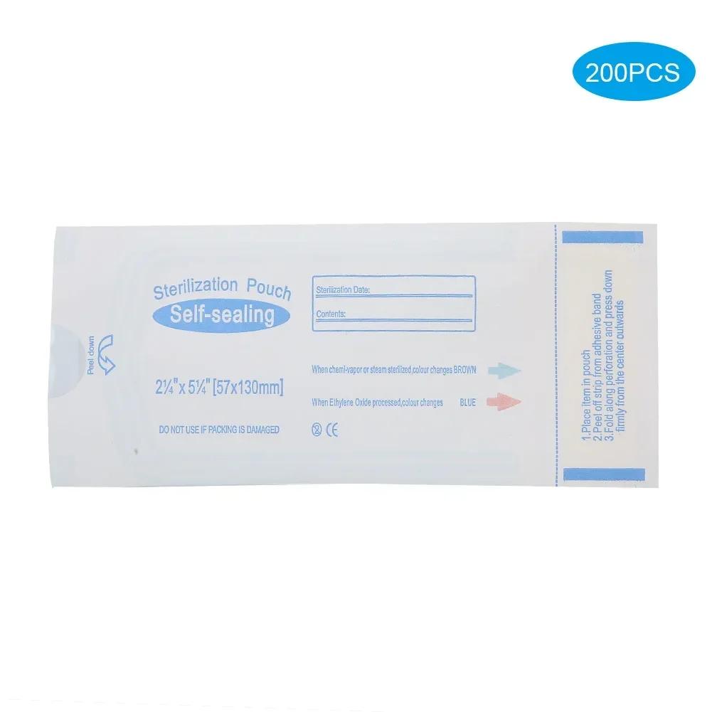 200 шт./кор. 57x130 мм самозапечатывающиеся пакеты стоматологические аксессуары для