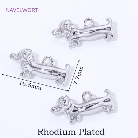 NAVELWORT Позолоченные подвески с собакой таксой из латуни для создания украшений