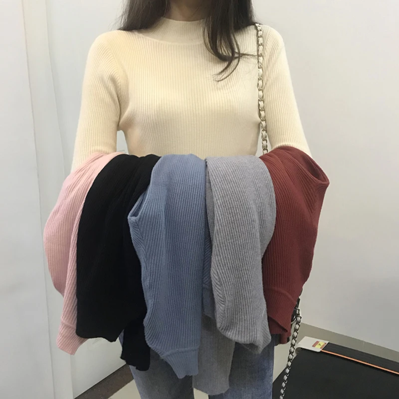 

Пуловер с длинным рукавом, джемпер, вязаный свитер для женщин 2022, Модный облегающий зимний женский свитер, женские топы, женская одежда 24053