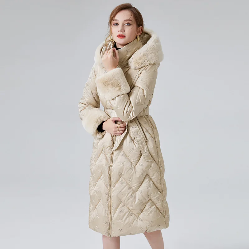 

Down Jacket Women's High-end Fashion 2022 New Winter Padded Long Waist Women's Hooded Bread Coatchalecos mujer invierno 2022