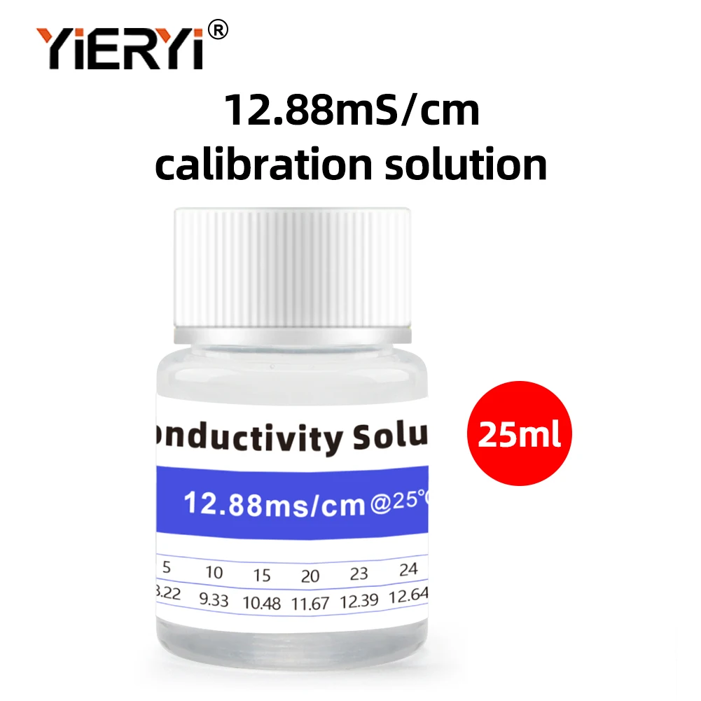 

Yieryi 25 мл/50 мл EC калибровочный раствор 111,8 мс/см 12,88 мс/см 1413 мкС/см для калибровки тестера проводимости EC-метра