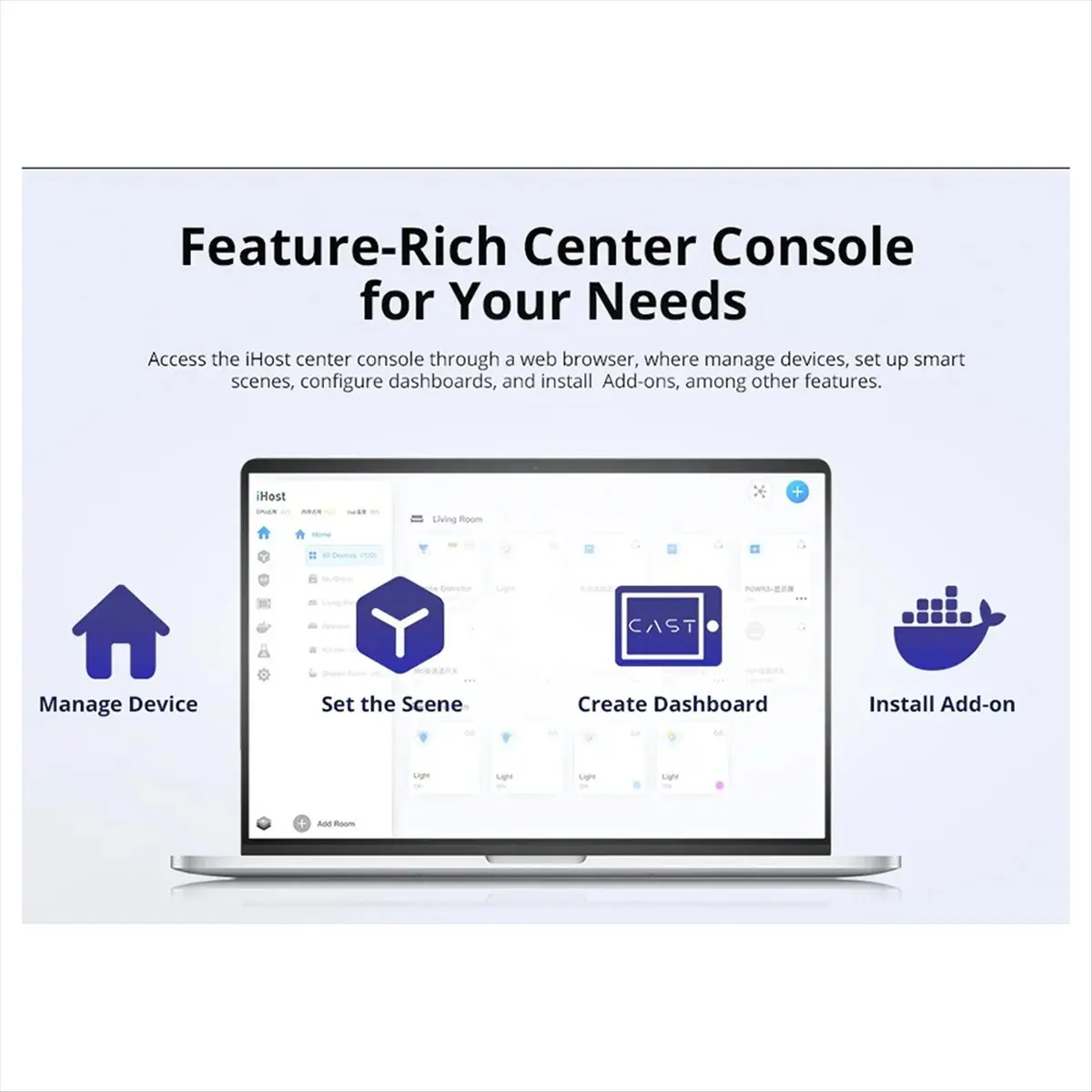 Фото IHost Smart Home Hub AIBridge Zigbee 3.0 Gateway Matter Private Local Server для Wi-Fi LAN устройств (4 ГБ) - A09I №5
