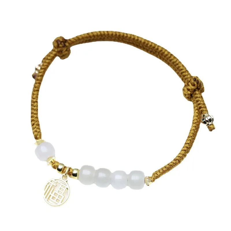 Натуральный бренд Hetian Yufu плетеный вручную веревочный старая бусина женский