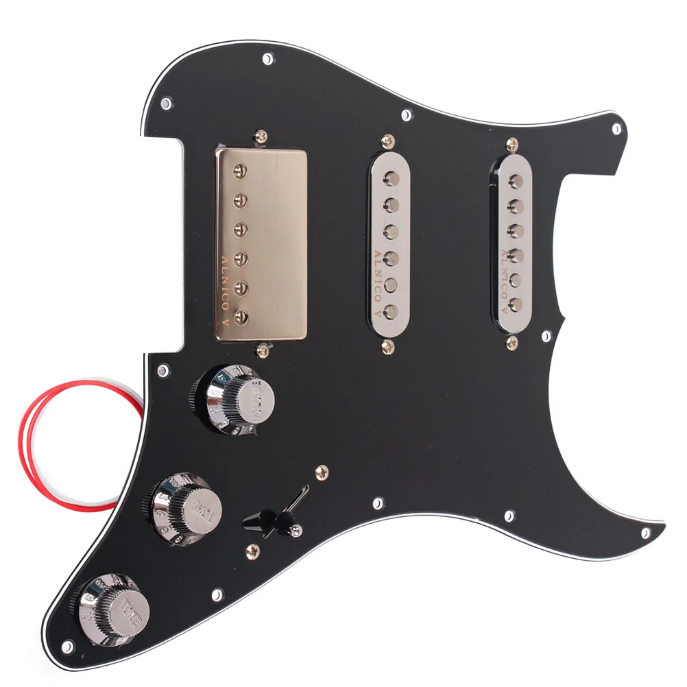 

3-ply Prewired Pickguard Guard Plate with SSH Pickup Guitar Protector Board Pickup Humbuckers for Electric Guitar (Black)