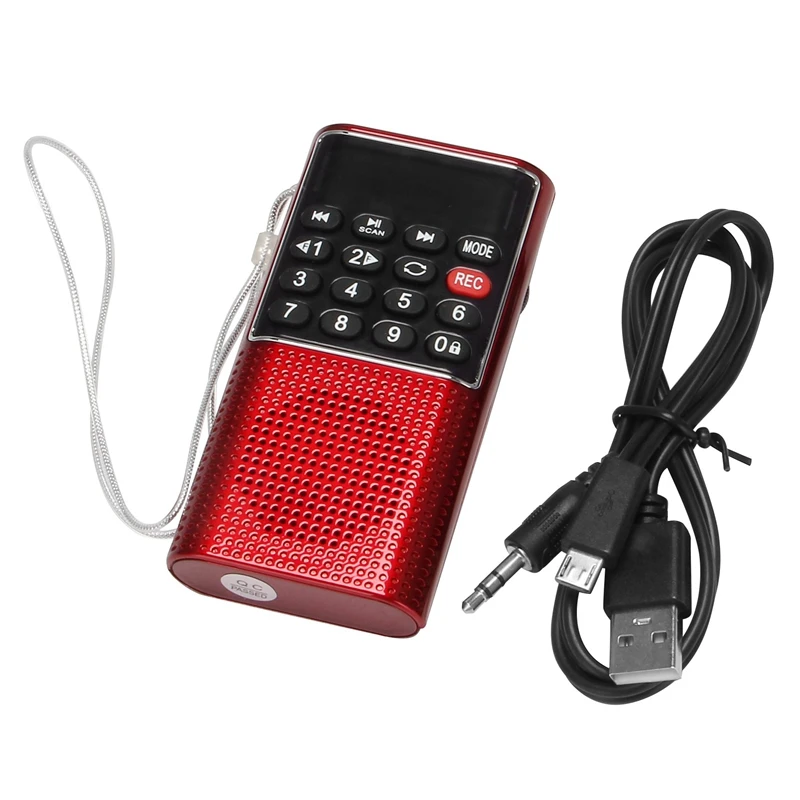 RISE-L-328 Mini Portable Pocket FM Auto Scan Radio Music Audio MP3 Player Outdoor Small Speaker With Voice Recorder