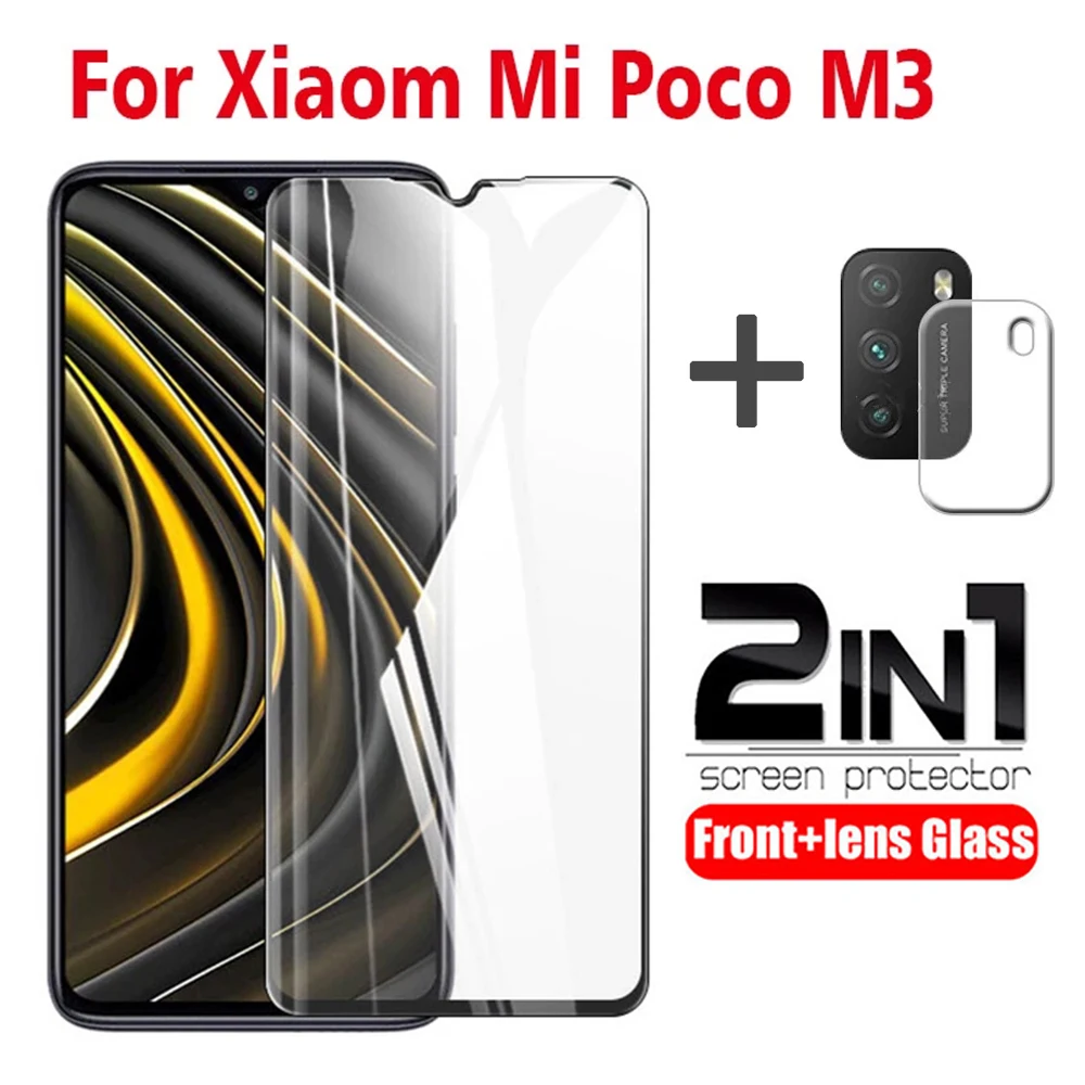 

Закаленное стекло для Xiaomi Poco M3, защита экрана, пленка для объектива камеры, защитное стекло на Xiaomi Poco M3, защитное стекло