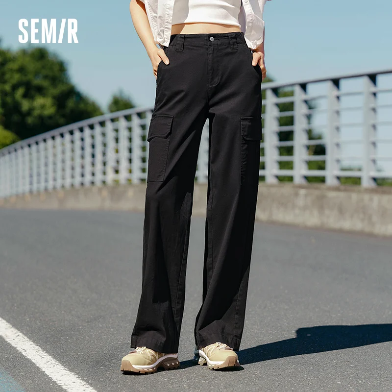 Фото Женские брюки Semir: городские рабочие брюки-карго с широкими штанинами, свободного прямого кроя, повседневные, в уличном стиле, для ежедневной носки, осень 2026 №1